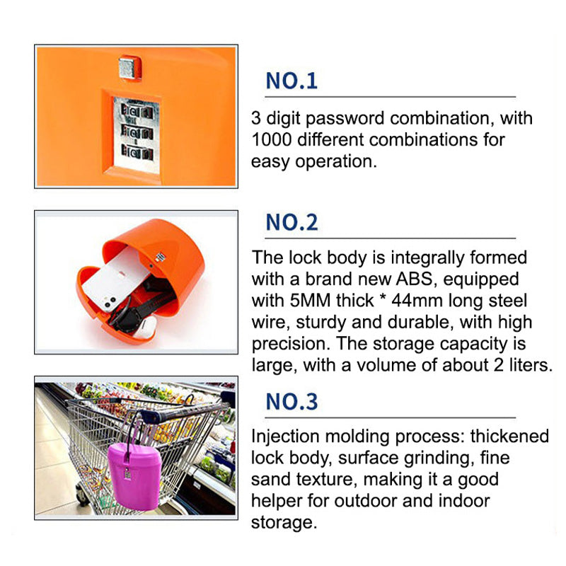 Portable Safe Box 2L 3-Digit Combination Lock