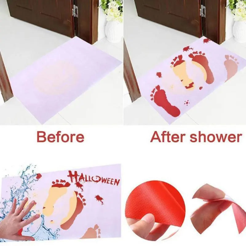 Halloween Non Slip Bath Mat Color Change Blood