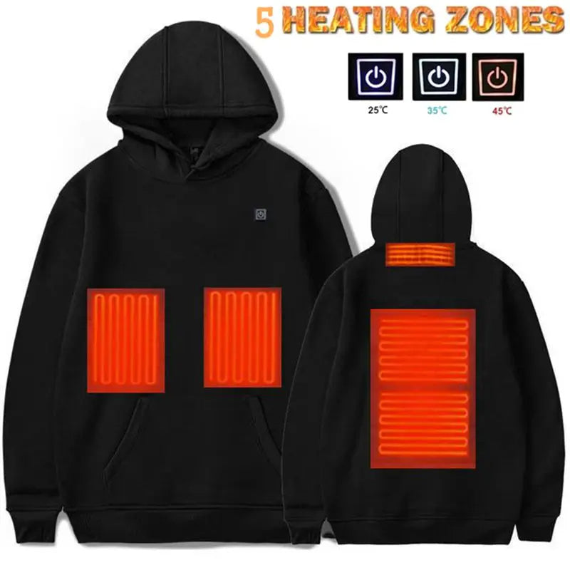 Heated USB Jacket Long Sleeve Hoodie